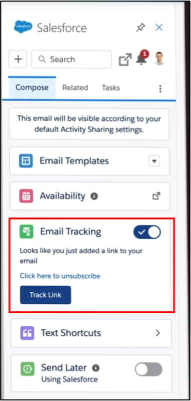 Salesforce Inbox Email Tracking