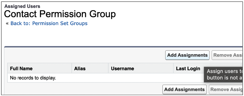 Permission Set Group Add Assignments