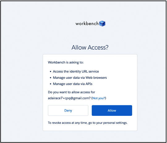 Allow Workbench Access