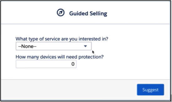 Guided Selling Wizard