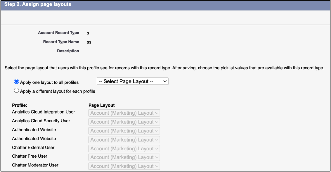 Assign Page Layouts