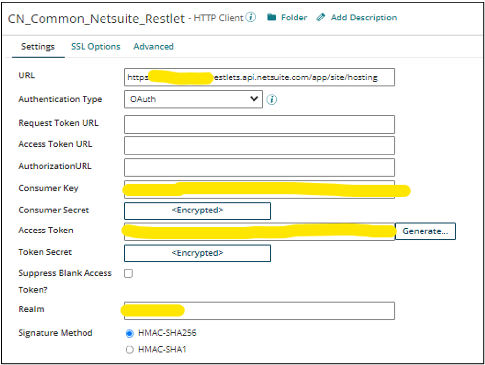 Boomi NetSuite HTTP Connection