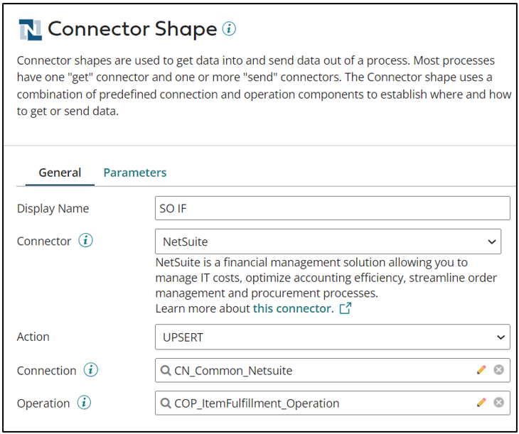 NetSuite Connection Shape
